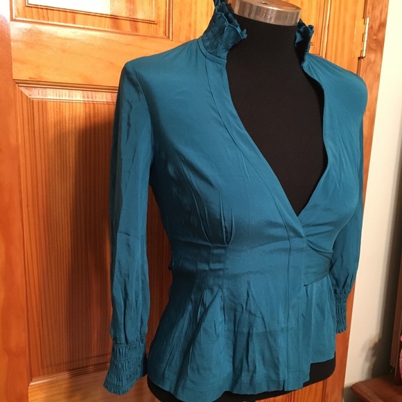 Diane Von Furstenberg Wrap Blouse Sz 2 - Picture 2 of 5